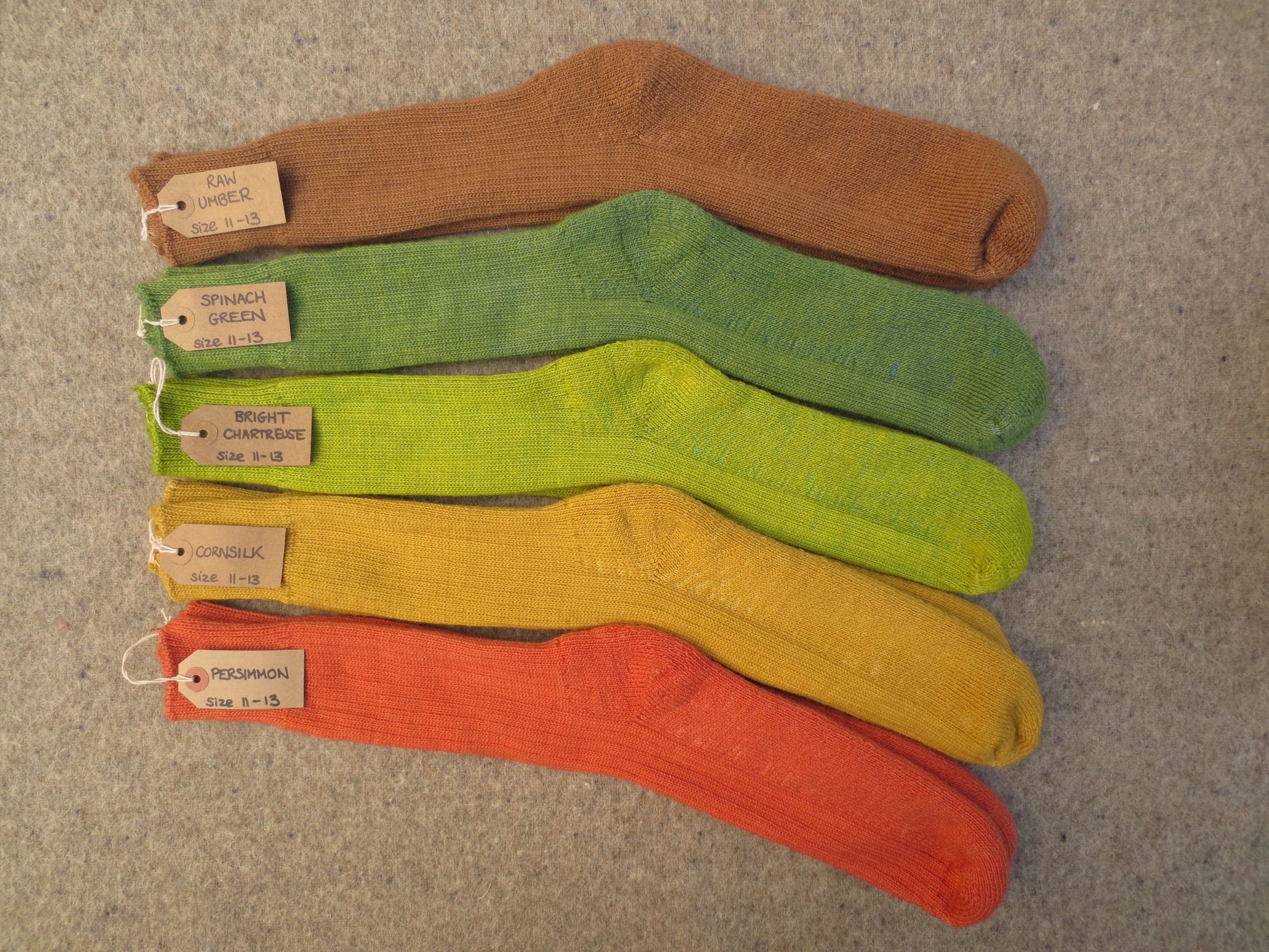 Size 11-13 Stanbury Walkers, British wool walking socks – naturally dyed